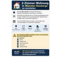 Nienberge Miete wohnung - 600,00&nbsp;EUR Kaltmiete, ca.&nbsp; 45,00&nbsp;m&sup2; in Münster (PLZ: 48161) Gievenbeck