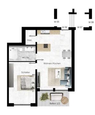 Foto - 2 Zimmer Wohnung in Quartier Rott ohne Index- und Staffelmiete