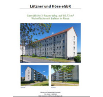 Gemütliche 3-Raum-Whg. auf 60,73 m² Wohnfläche mit Balkon - Riesa