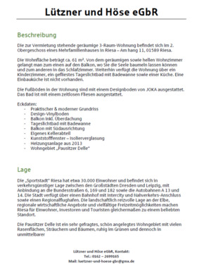 Foto - Etagenwohnung in Riesa zur Miete