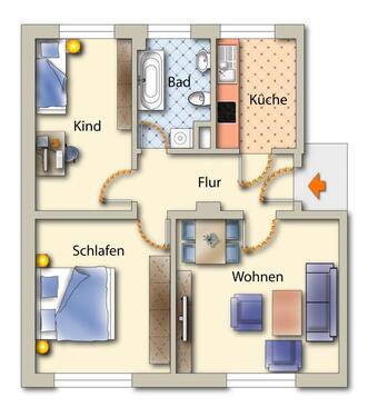 Foto - 3 Zimmer Etagenwohnung zur Miete in Freiberg