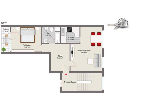 Foto - 2 Zimmer Etagenwohnung zur Miete in Chemnitz