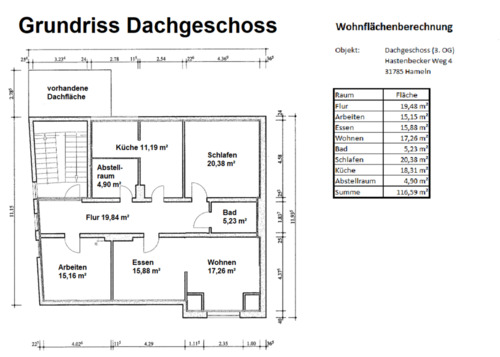 Foto - 3.5 Zimmer Dachgeschoßwohnung zur Miete in Hameln