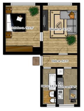 Foto - 2 Zimmer Erdgeschoßwohnung zur Miete in Borna