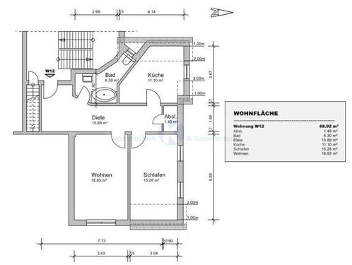 Foto - Dachgeschoßwohnung in Leipzig zur Miete