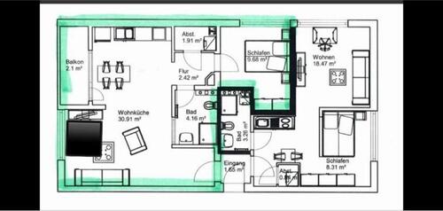 Foto - 2 Zimmer Etagenwohnung zur Miete in Bremen