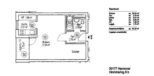 Foto - 1 Zimmer Etagenwohnung zum Kaufen in Hannover