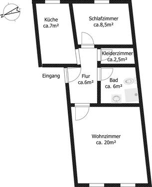 Foto - 2 Zimmer Etagenwohnung zur Miete in Demmin