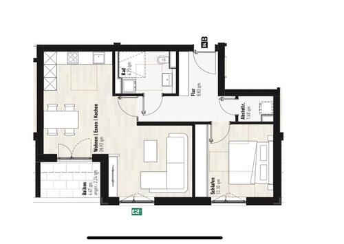 Foto - Erstbezug! Moderne 2-Zimmer-Neubauwohnung in Mering zu vermieten