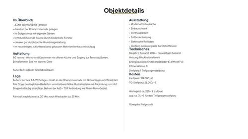 Foto - 2 Zimmer Erdgeschoßwohnung zum Kaufen in Bingen am Rhein