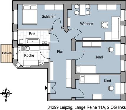 Foto - 4 Zimmer Etagenwohnung zur Miete in Leipzig