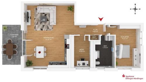 Foto - 3 Zimmer Etagenwohnung in Lauingen (Donau)