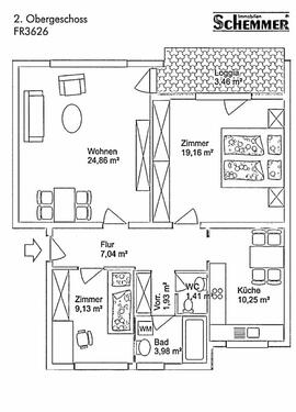 Foto - 3 Zimmer Etagenwohnung zur Miete in Denzlingen