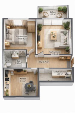 Foto - 2 Zimmer Etagenwohnung zur Miete in Jena