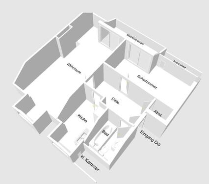 Foto - Helle 2,5 Zi Wohng DG mit toller Süd-Dachterrasse & Gartenblick
