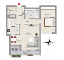 2,5 Zimmer-Wohnung, in ruhiger und grüne Wohnumgebung - Roth