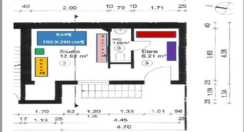 Foto - Ein Zimmer Wohnung mit Dusche und Bad