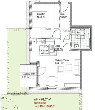 Foto - 2 Zimmer Erdgeschoßwohnung zur Miete in Schwabmünchen