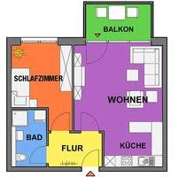 Möblierte 2-Zimmer-Wohnung mit Balkon - Olfen