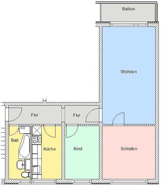 Foto - 3 Zimmer Etagenwohnung zur Miete in Gadebusch