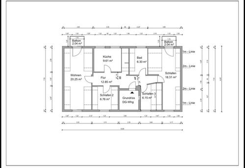 Foto - 4 Zimmer-DG-Wohnung mit Balkon und Einbauküche in ruhiger Lage