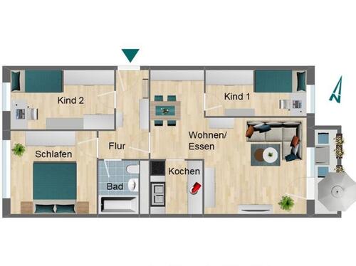 Foto - Etagenwohnung zur Miete in Pößneck