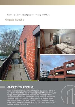 Foto - Charmante 3-Zimmer Dachgeschosswohnung mit Balkon