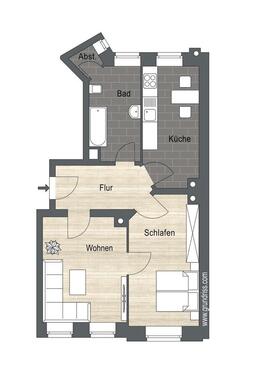 Foto - 2 Zimmer Etagenwohnung zur Miete in Leipzig