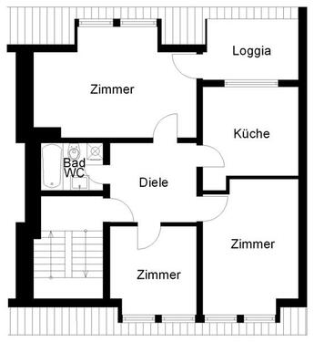 Foto - 3 Zimmer Dachgeschoßwohnung zur Miete in Osnabrück