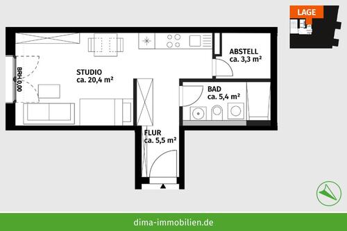 Foto - 1 Zimmer Etagenwohnung zur Miete in Leipzig