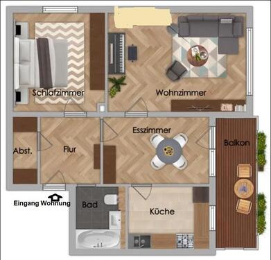 Foto - Gepflegte, ruhige 2,5 Zi. Wohnung, Hochparterre Pfingstweide