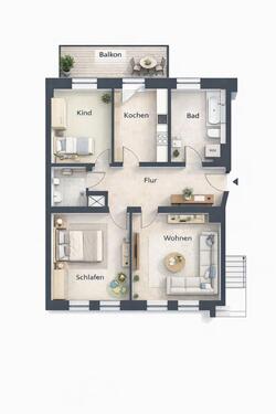 Foto - 3 Zimmer Etagenwohnung zur Miete in Leipzig