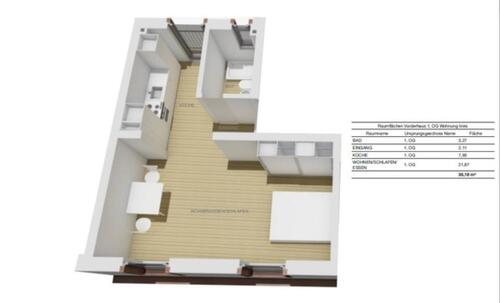 Foto - 1-Zimmer-Wohnung in Frankfurt (60594) – Nachmiete ab April