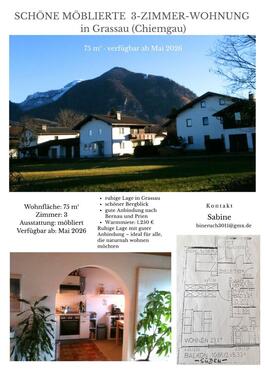 Foto - Schöne möblierte 3-Zimmer-Wohnung mit Bergblick in Grassau (Chiem