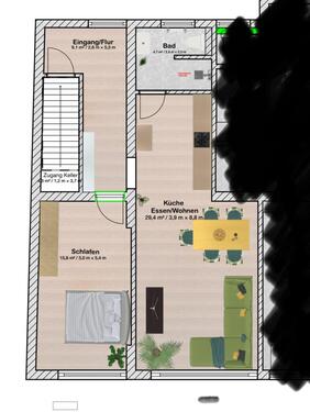 Foto - Erstbezug nach Renovierung – 2-Zimmer-Wohnung im EG