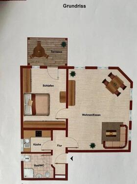 Foto - Gepflegte 2-Zimmer-Wohnung mit Balkon und EBK in Langenbrettach