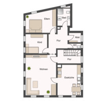 Helle 3,5 Zi Wohnung, 83 qm, umfassend saniert, EBK, möbliert - Ingersheim