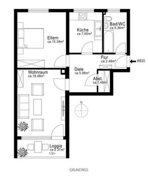 Foto - 2 Zimmer Etagenwohnung zum Kaufen in München