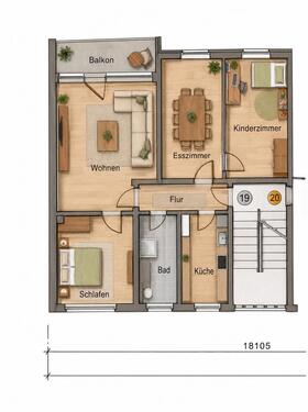 Foto - Erstbezug nach Sanierung – Moderne 4-Zimmer-Wohnung mit Balkon!