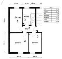 Vermiete 3 Zimmer Wohnung - 550,00&nbsp;EUR Kaltmiete, ca.&nbsp; 62,00&nbsp;m&sup2; in Braunschweig (PLZ: 38114) Lehndorf-Watenbüttel