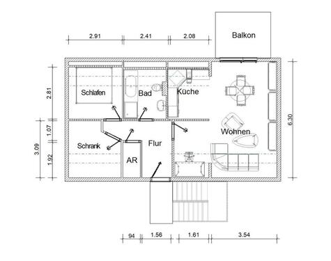 Foto - Roßlau, 2,5-Zimmer-Dachgeschoßwohnung mit Balkon