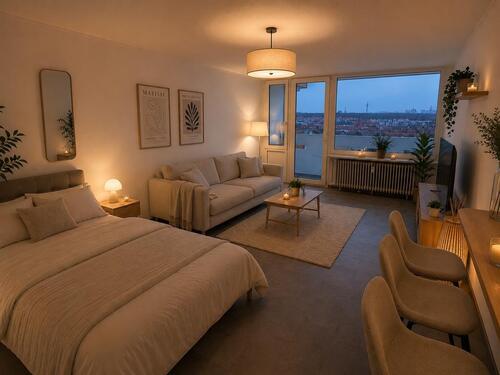 Foto - Elegantes 1-Zimmer-Apartment mit Skyline-Blick in Frankfurt