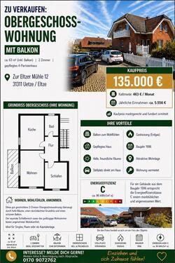 Foto - Eigentumswohnung - 135.000,00&nbsp;EUR Kaufpreis, ca.&nbsp; 63,00&nbsp;m&sup2;