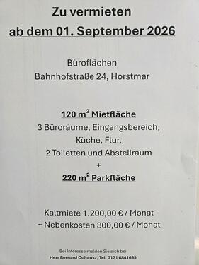 Foto - Zu vermieten Büroflachen ab 1 September 2026 in Horstmar.