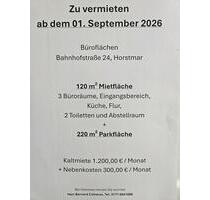 Zu vermieten Büroflachen ab 1 September 2026 in Horstmar.