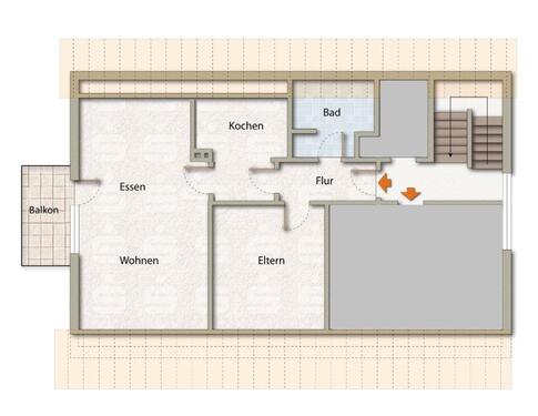 Foto - Dachgeschosswohnung 650€ Kaltmiete (2 Zimmer, 70m2)