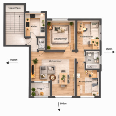 Foto - Frisch sanierte Wohnung 96 m² mit Loggia, Garage & Keller