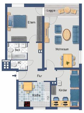 Foto - 3-Zi. Wohnung - 600,00&nbsp;EUR Kaltmiete, ca.&nbsp; 72,00&nbsp;m&sup2;