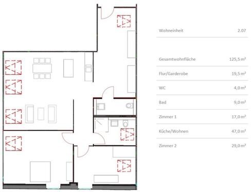 Foto - 3 Zimmer Dachgeschoßwohnung zur Miete in Steinfurt
