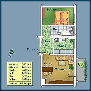 Foto - 2 Zimmer Etagenwohnung zur Miete in Dresden